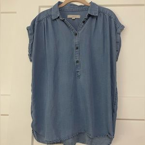 Loft chambray short sleeve top